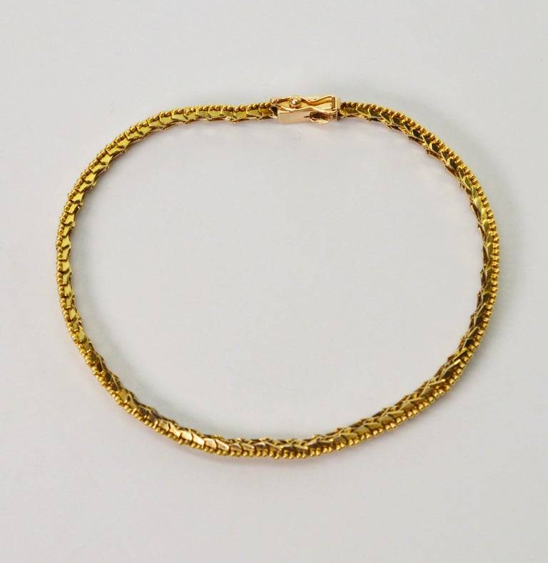 Yellow Gold Herringbone Bracelet For Sale at 1stDibs herringbone gold