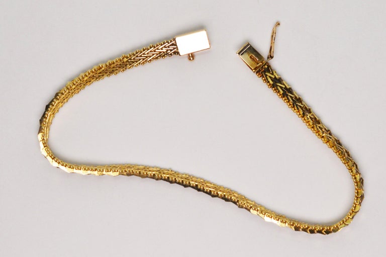 Yellow Gold Herringbone Bracelet For Sale at 1stDibs herringbone gold