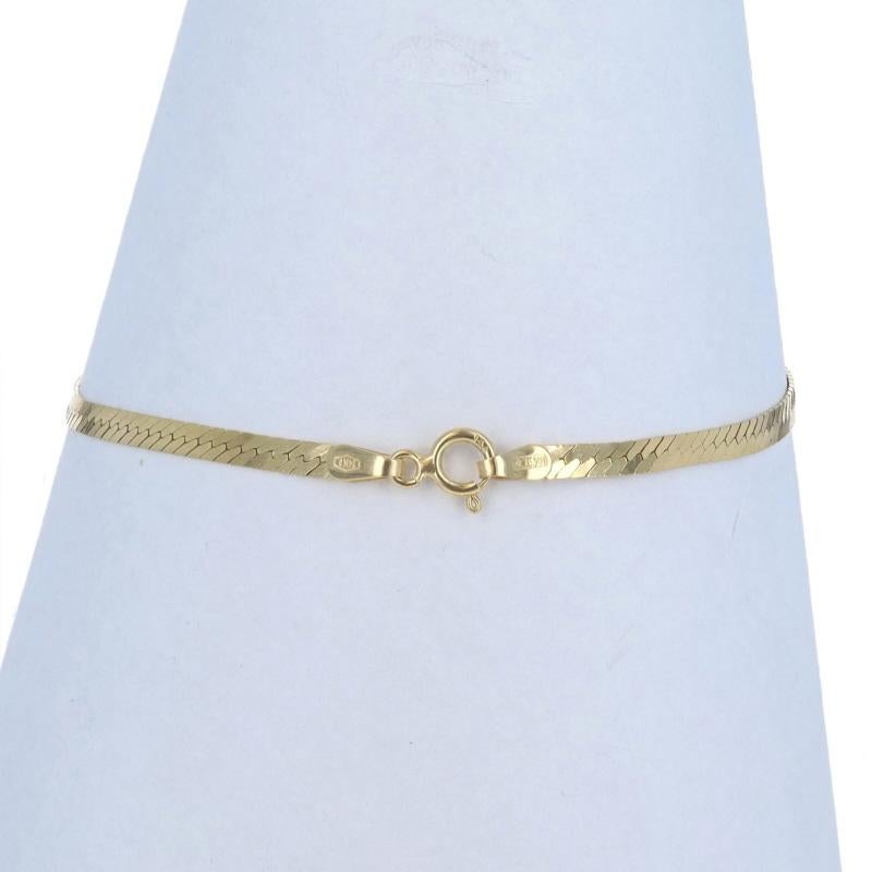 Yellow Gold Herringbone Chain Bracelet 6 3/4