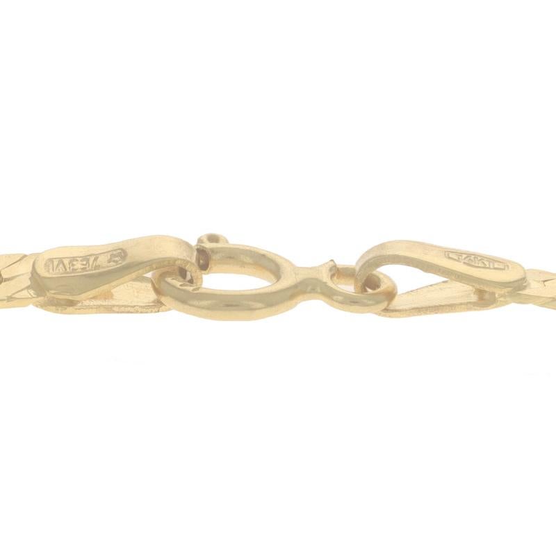 Yellow Gold Herringbone Chain Bracelet 6 3/4