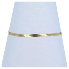 Yellow Gold Herringbone Chain Bracelet 6 3/4" - 14k