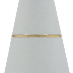 Yellow Gold Herringbone Chain Bracelet 7" - 14k