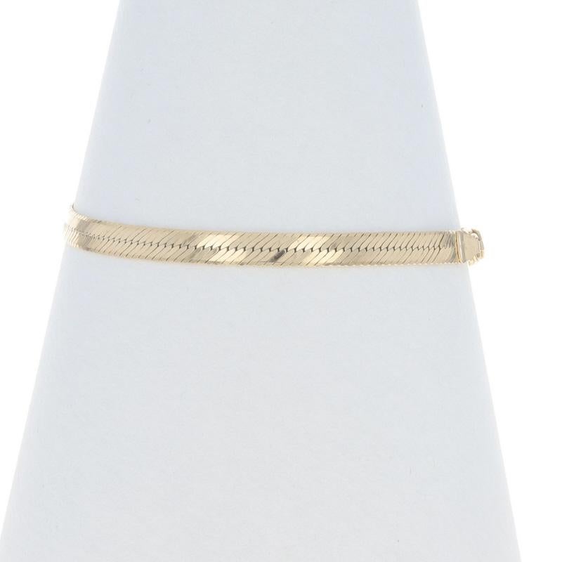 De las mujeres Yellow Gold Herringbone Chain Bracelet 8 1/4