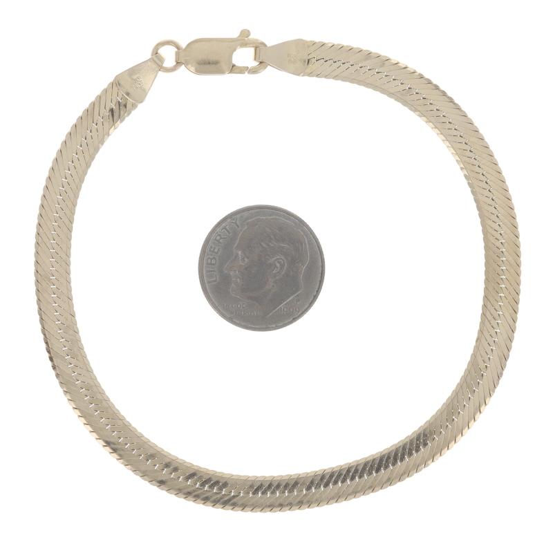 Yellow Gold Herringbone Chain Bracelet 8 1/4