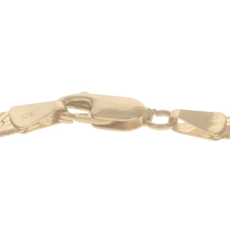 Yellow Gold Herringbone Chain Bracelet 8 1/4