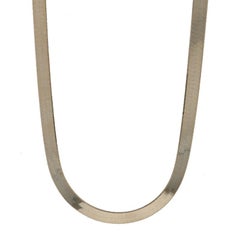 Yellow Gold Herringbone Chain Necklace 16" - 14k