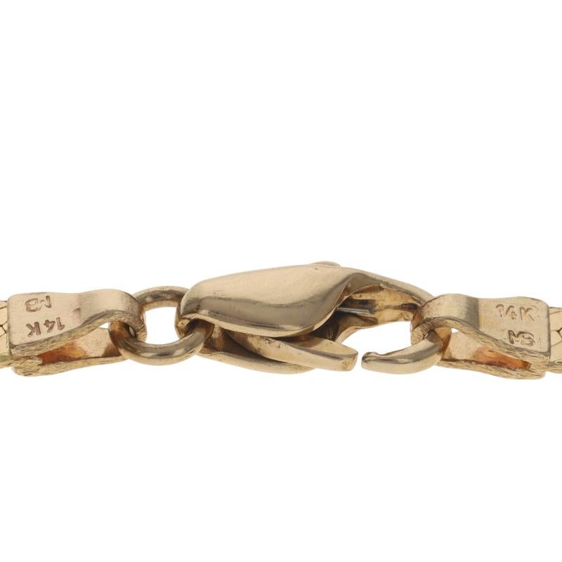 Yellow Gold Herringbone Chain Necklace 16