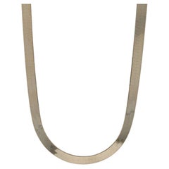 Yellow Gold Herringbone Chain Necklace 16" - 14k