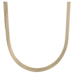 Yellow Gold Herringbone Chain Necklace 18 1/4" - 14k
