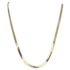 Yellow Gold Herringbone Chain Necklace 19 3/4" - 14k Italy