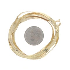 Yellow Gold Herringbone Chain Necklace 20" 14k