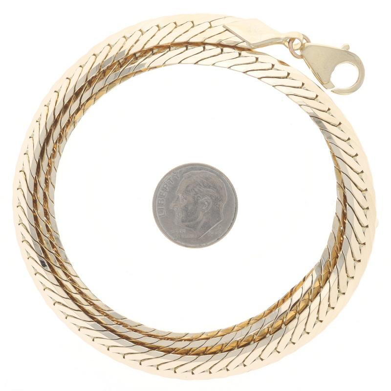 Yellow Gold Herringbone Chain Necklace 23 3/4
