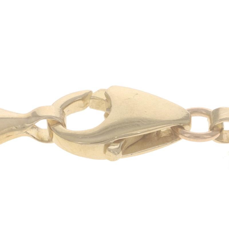 Yellow Gold Herringbone Chain Necklace 23 3/4