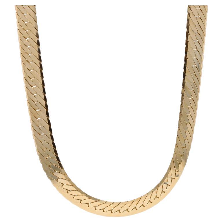 Collana a catena a spina di pesce in oro giallo 23 3/4" 14k