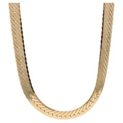 Collar de cadena en espiga de oro amarillo 23 3/4" 14k