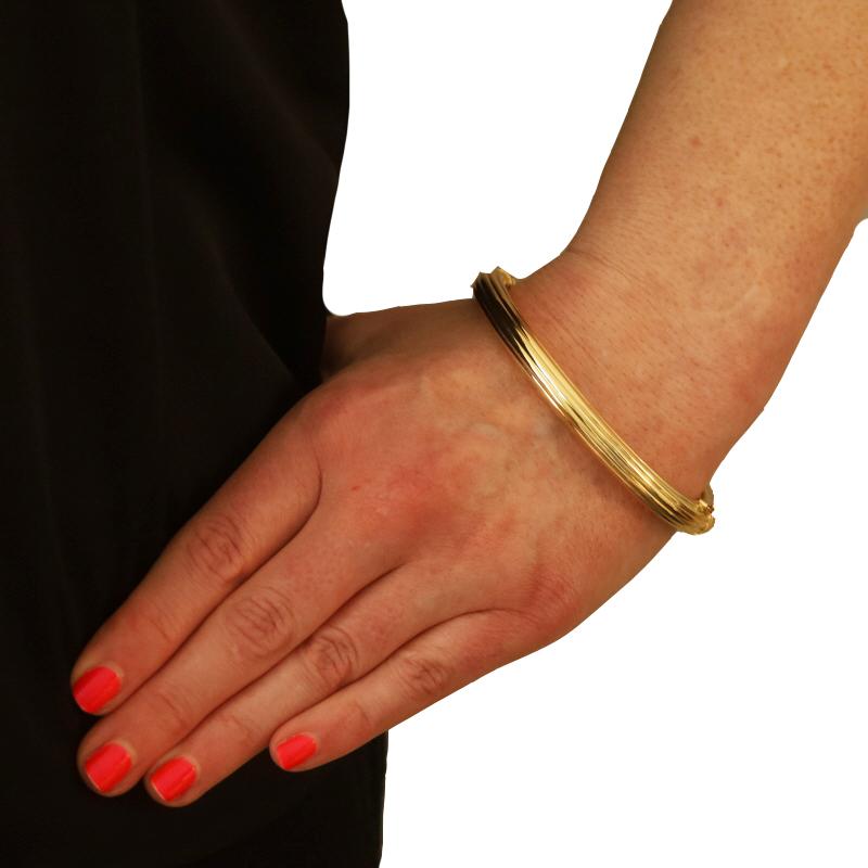 Yellow Gold Hinged Bangle Bracelet 8