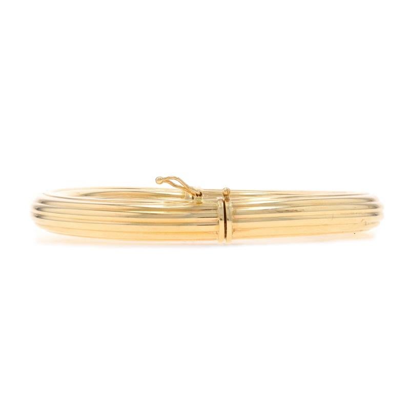 Yellow Gold Hinged Bangle Bracelet 8