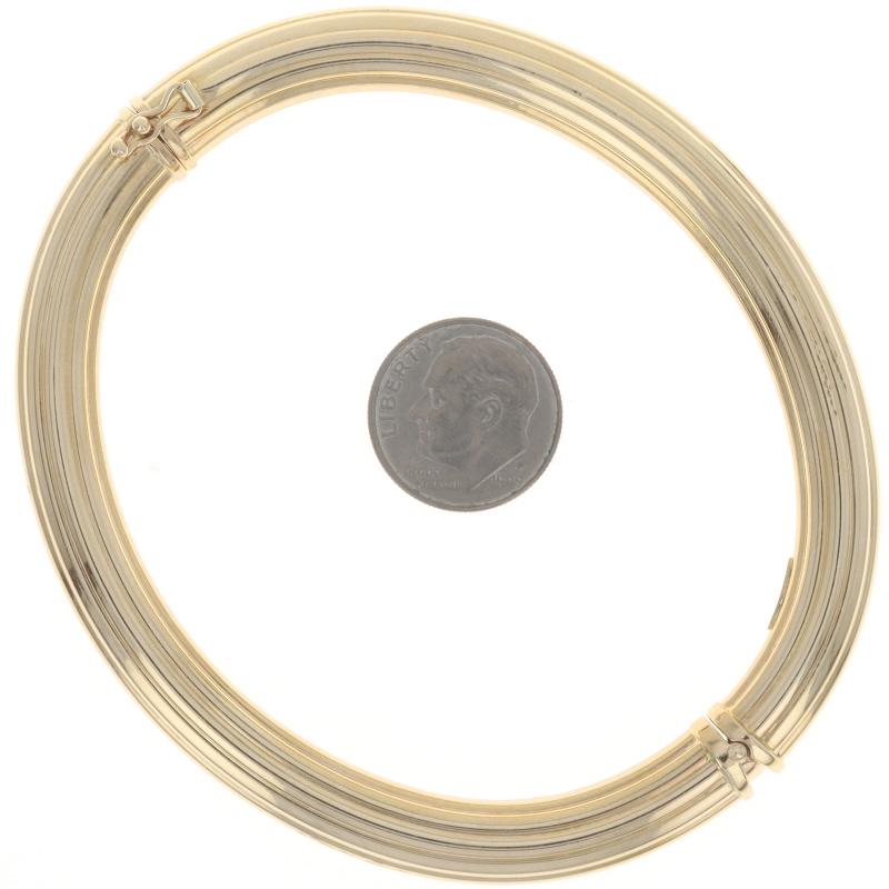 Yellow Gold Hinged Bangle Bracelet 8