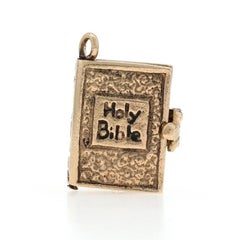 Yellow Gold Holy Bible Charm - 14k Faith Opens
