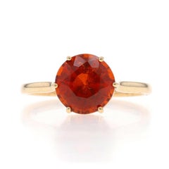 Gelbgold Honey Granat Cocktail Solitär Ring - 10k Runde 5,00ct