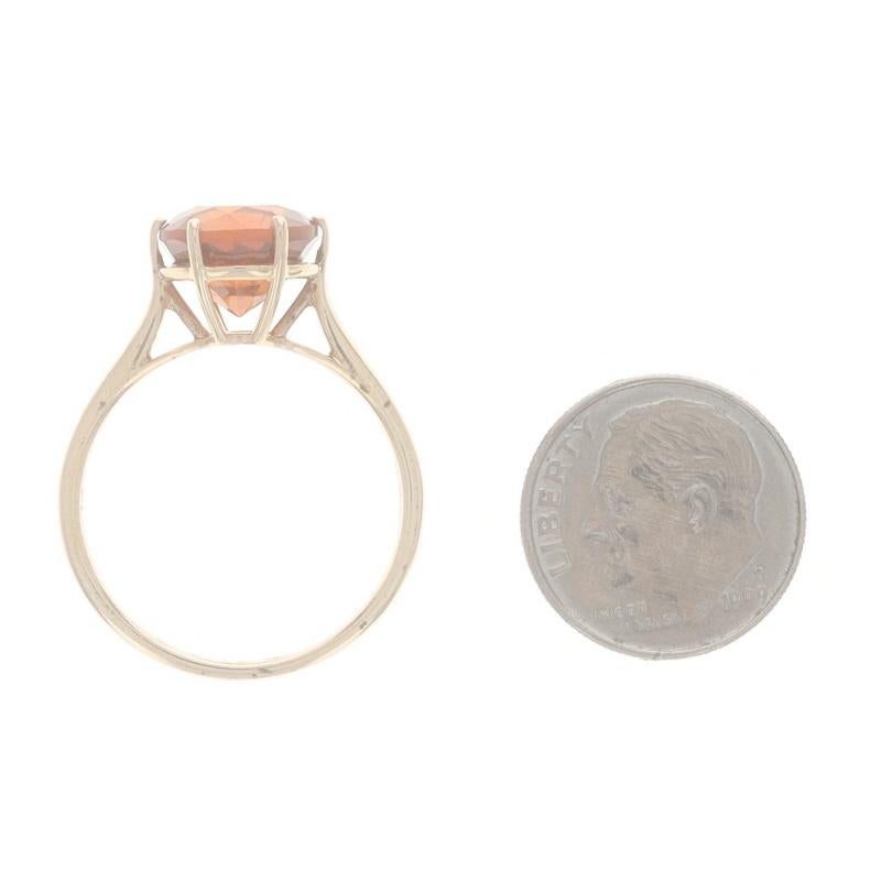Gelbgold Honey Granat Cocktail Solitär Ring - 10k Runde 5,00ct im Angebot 1