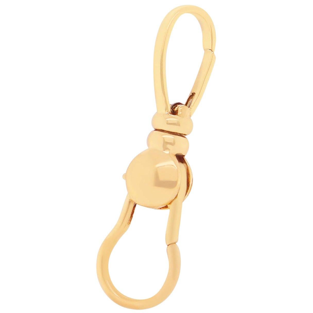 14K Yellow Gold Bail Hook Pendant Connector Charm Clasp