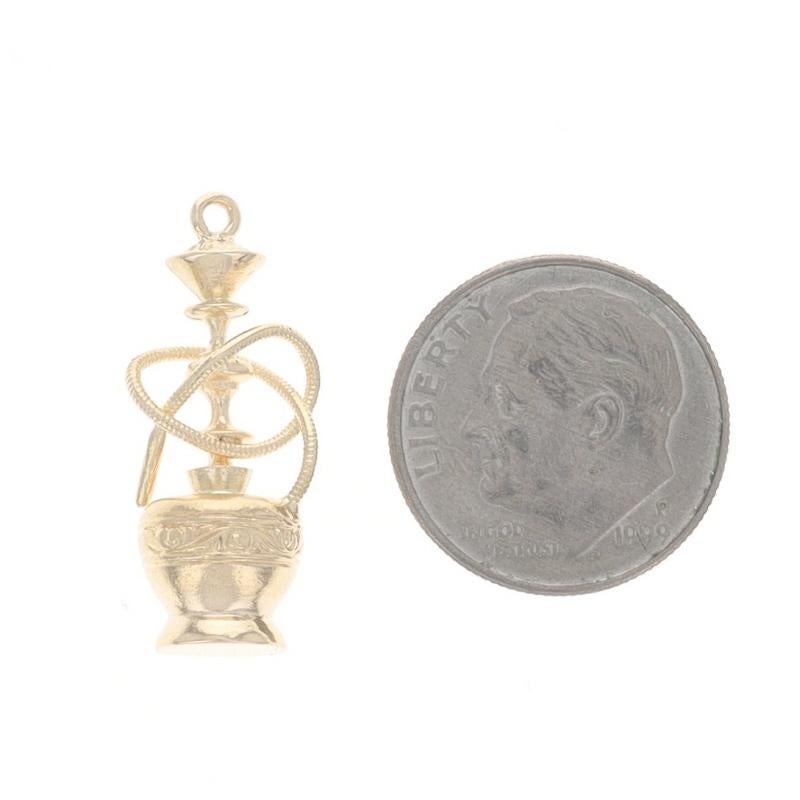 Women's Yellow Gold Hookah Charm - 14k Tobacco For Sale