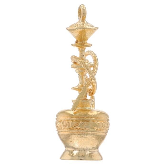 Yellow Gold Hookah Charm - 14k Tobacco