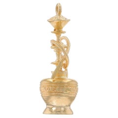 Yellow Gold Hookah Charm - 14k Tobacco