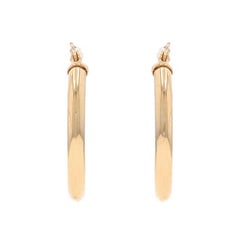 Yellow Gold Hoop Earrings - 10k Round Pierced