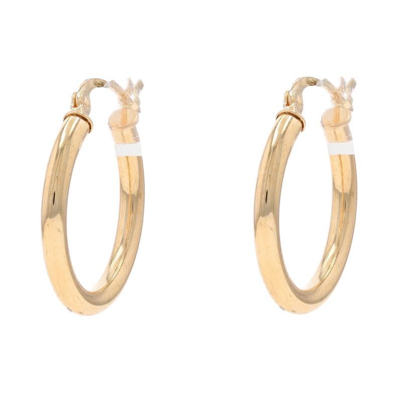 Yellow Gold Hoop Earrings - 10k Round Pierced