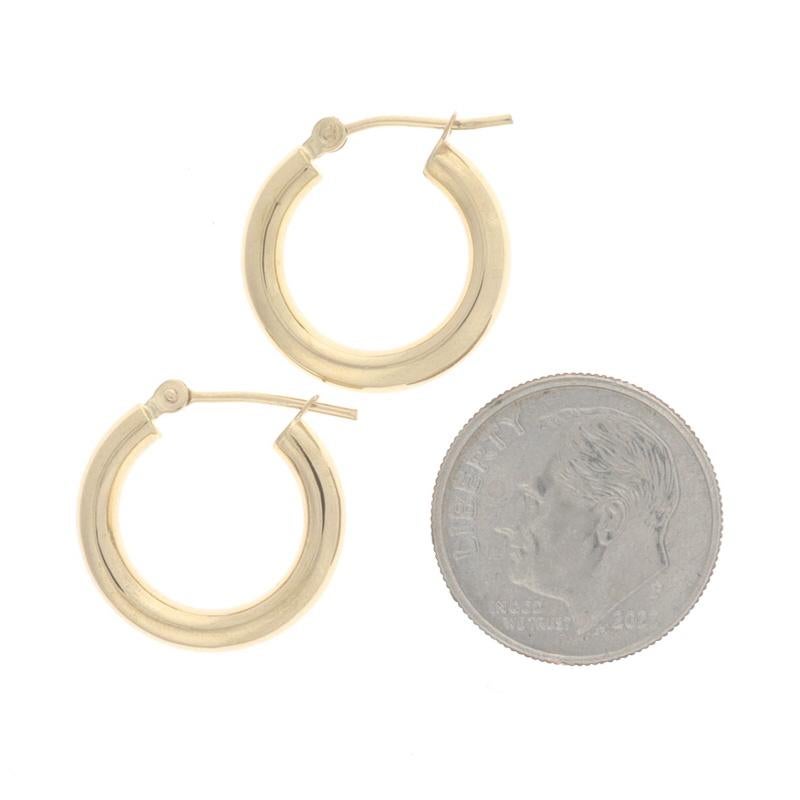 Women's Yellow Gold Hoop Earrings - 14k Israel Pierced For Sale