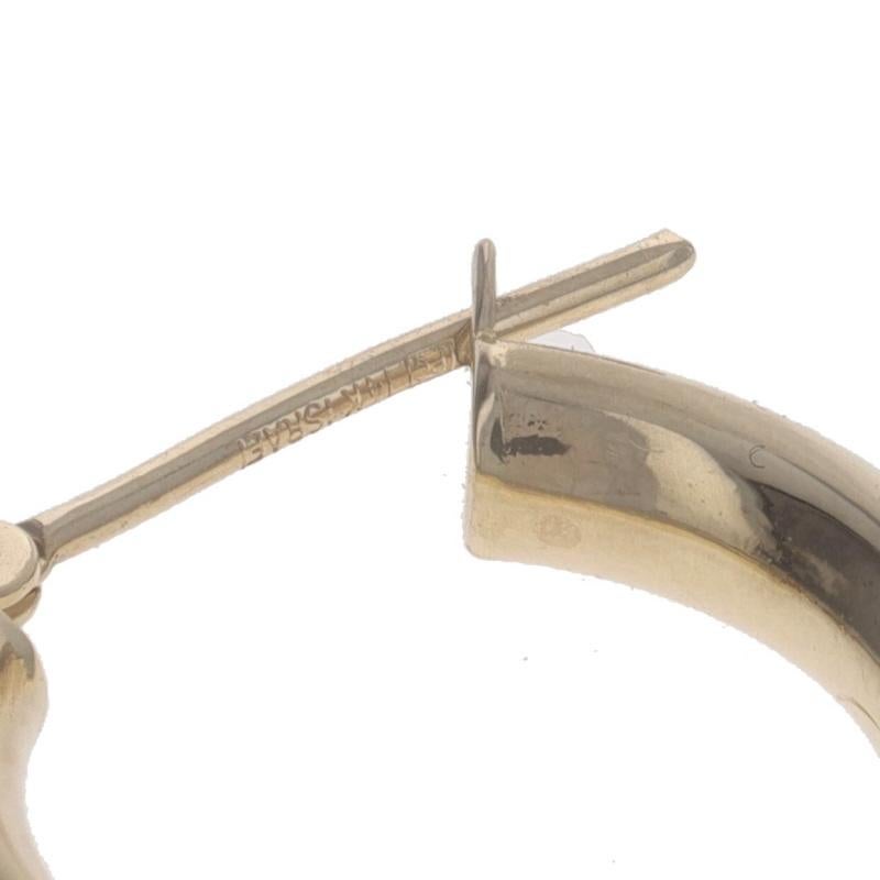 Yellow Gold Hoop Earrings - 14k Israel Pierced For Sale 1