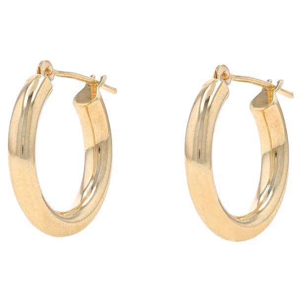 Yellow Gold Hoop Earrings - 14k Israel Pierced For Sale