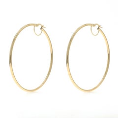 Yellow Gold Hoop Earrings 14k Pierced