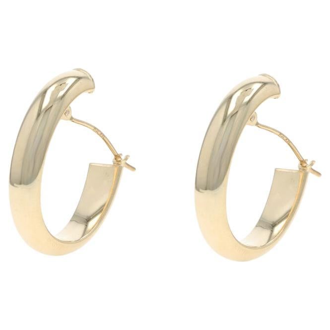 Yellow Gold Hoop Earrings 14k Pierced