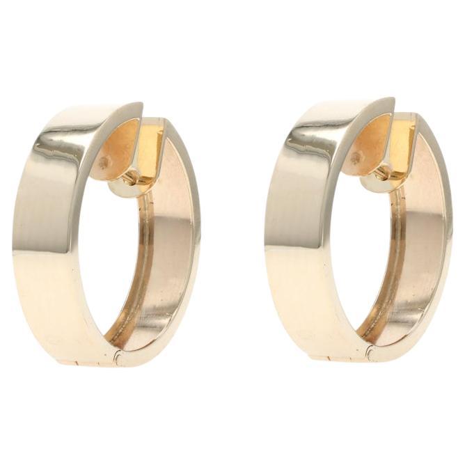 Orecchini a cerchio in oro giallo - 14k - forati