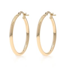 Yellow Gold Hoop Earrings - 14k Pierced