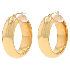 Orecchini a cerchio in oro giallo - 14k Italia Tondo Forato