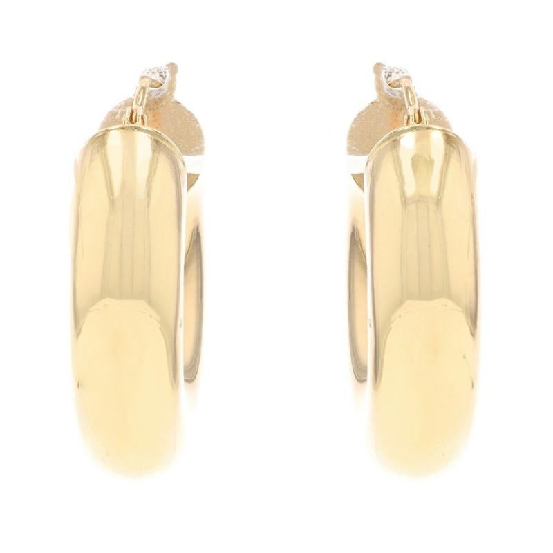 Orecchini a cerchio in oro giallo - 14k Round Pierced In condizioni ottime in vendita a Greensboro, NC