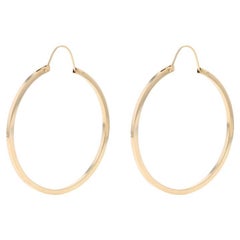 Yellow Gold Hoop Earrings - 14k Round Pierced