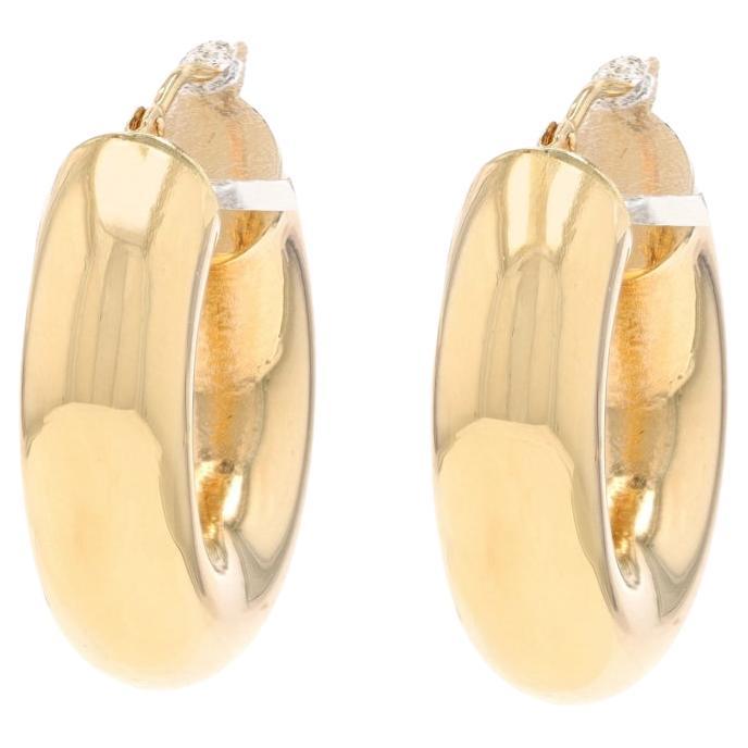 Yellow Gold Hoop Earrings - 14k Round Pierced