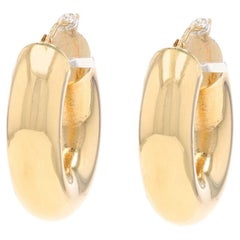 Pendientes de aro de oro amarillo - 14k redondos perforados