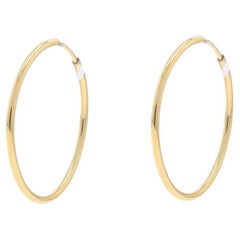 Yellow Gold Hoop Earrings - 18k Pierced