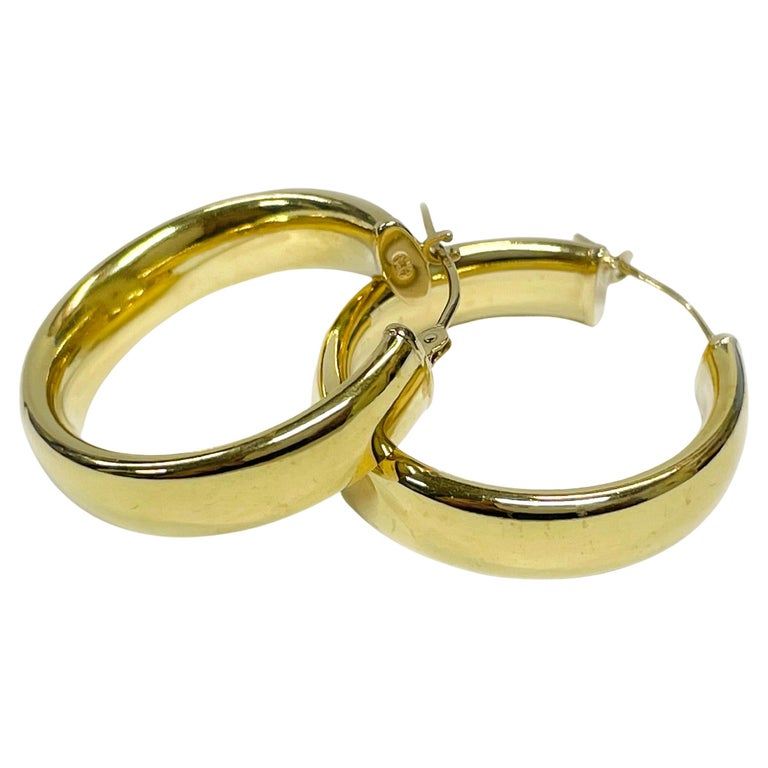 Yellow Gold Hoop Earrings For Sale at 1stDibs