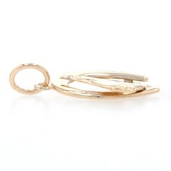 Yellow Gold Horse's Bust Horseshoe Charm, 14k Equestrian Good Luck Pendant