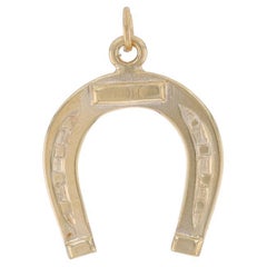 Yellow Gold Horseshoe Pendant - 14k Good Luck Equestrian Charm