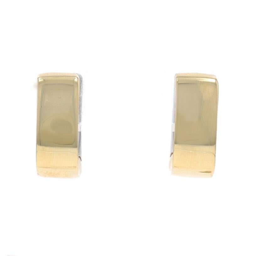 Donna Orecchini Huggie Hoop in oro giallo - 14k Reversible Pierced in vendita