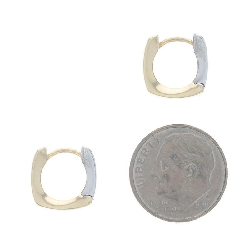 Orecchini Huggie Hoop in oro giallo - 14k Reversible Pierced in vendita 2
