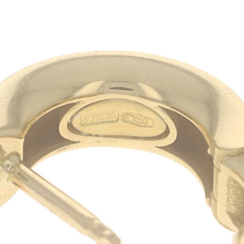 Créoles Huggie en or jaune 18 carats percées en vente 2